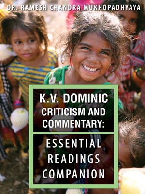 cover image of K.V. Dominic Criticism and Commentary